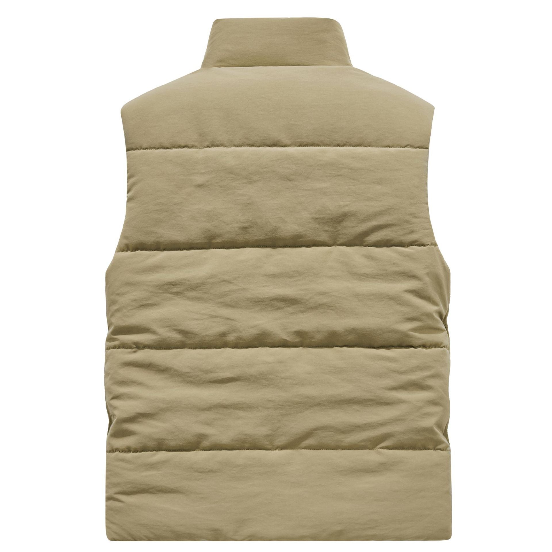 Men's Sleeveless Utility Padded Vest with Teddy Lining and High Collar Chichicherry