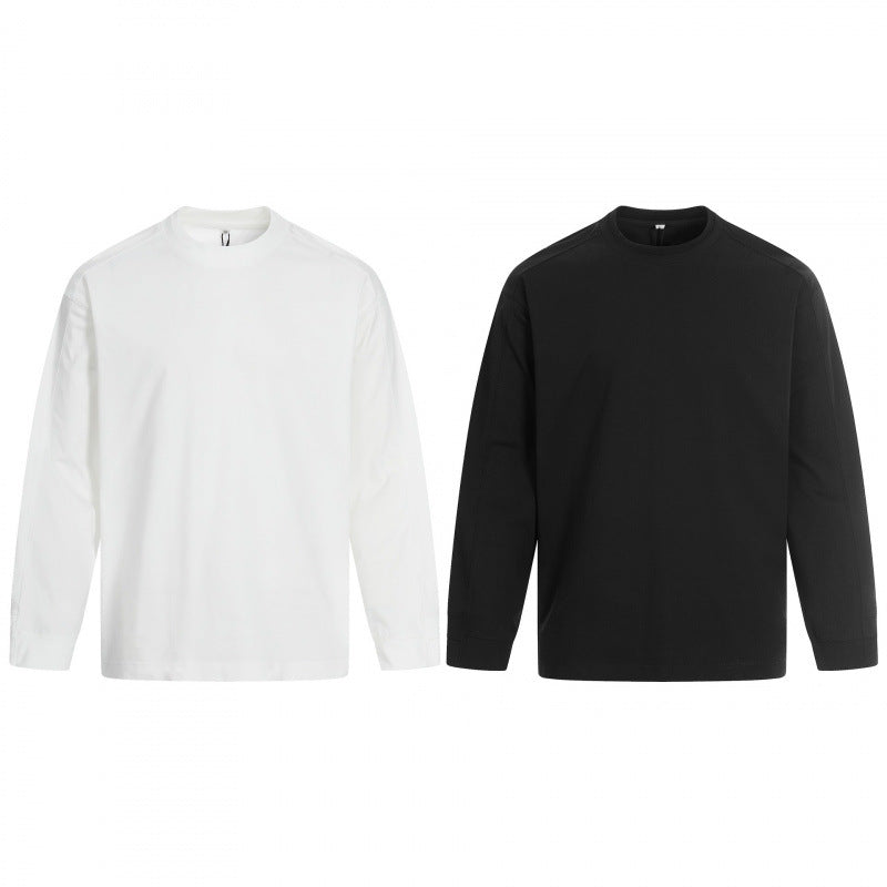 Unisex Long Sleeve Oversized Basic Shirt with Round Neck Chichicherry