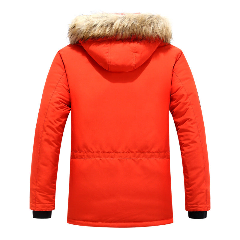 Men's expedition parka with detachable hood and faux fur trim Chichicherry