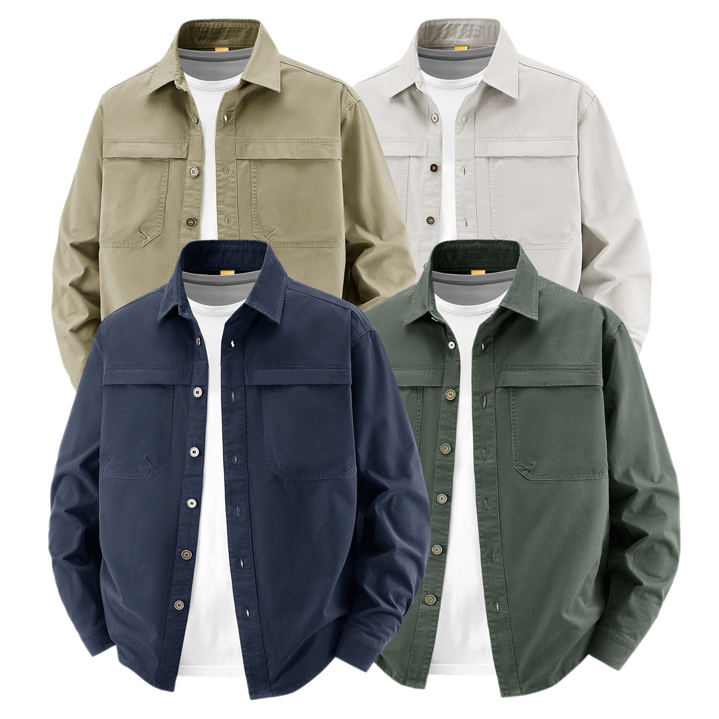 Men's overshirt made of cotton twill with two chest flaps and relaxed fit Chichicherry