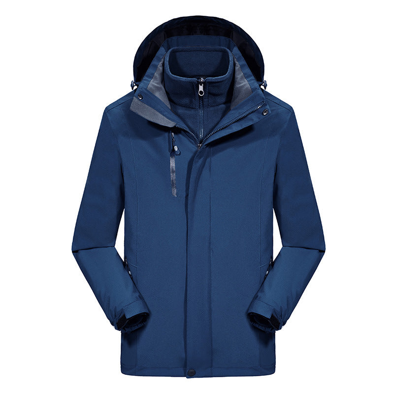 Men's three-piece softshell winter jacket with removable fleece inner jacket and detachable hood Chichicherry