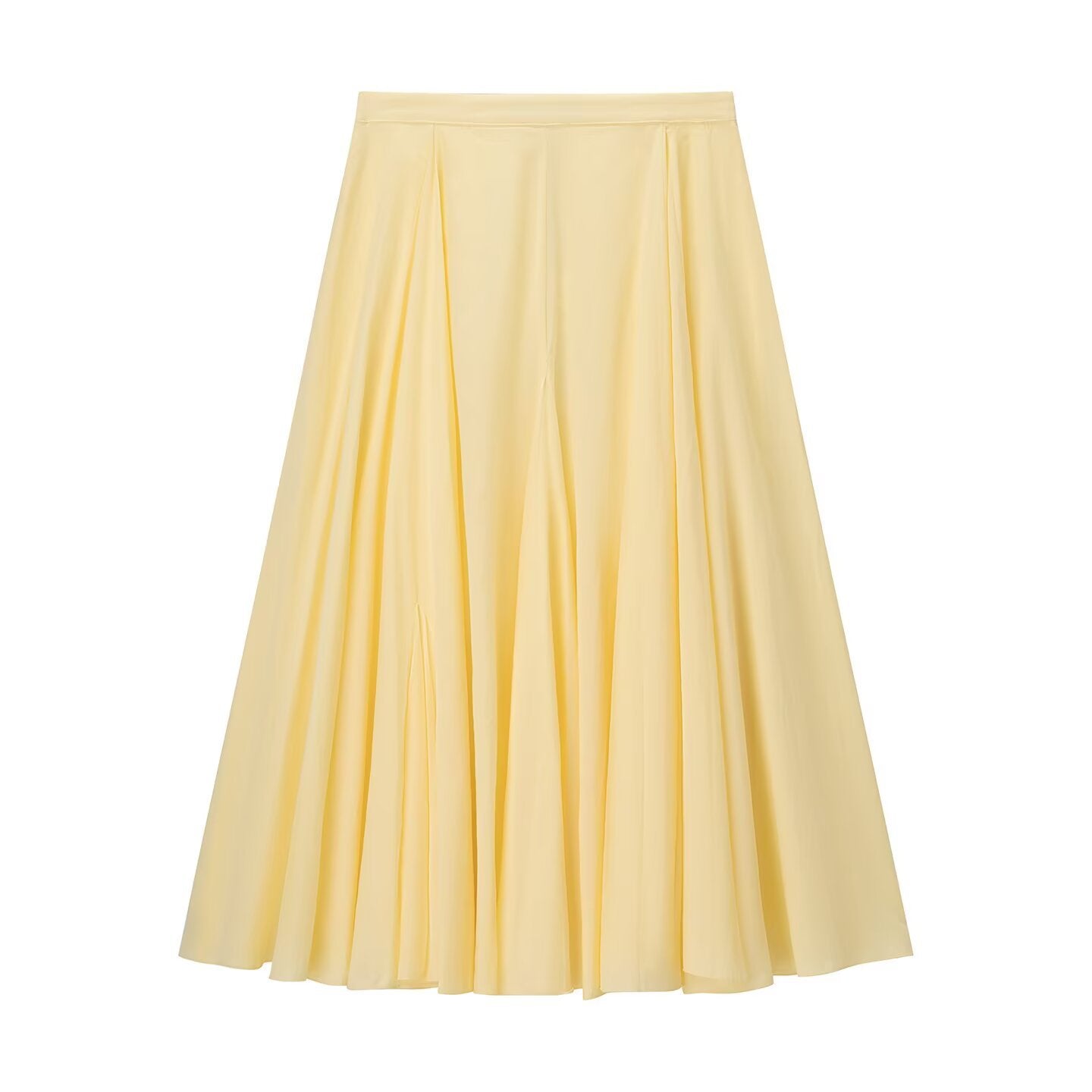 Women Flowing Maxi Skirt with Pleat Inserts and Tailored Waist Chichicherry