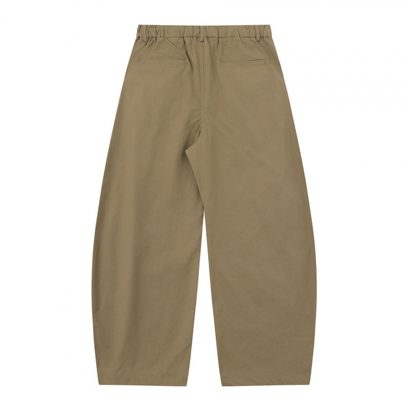 Women's wide balloon pants with drawstring waistband, pleats, and patch side pockets Chichicherry