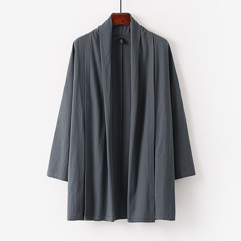 Unisex Open Kimono Cardigan made of lightweight cotton-linen blend Chichicherry
