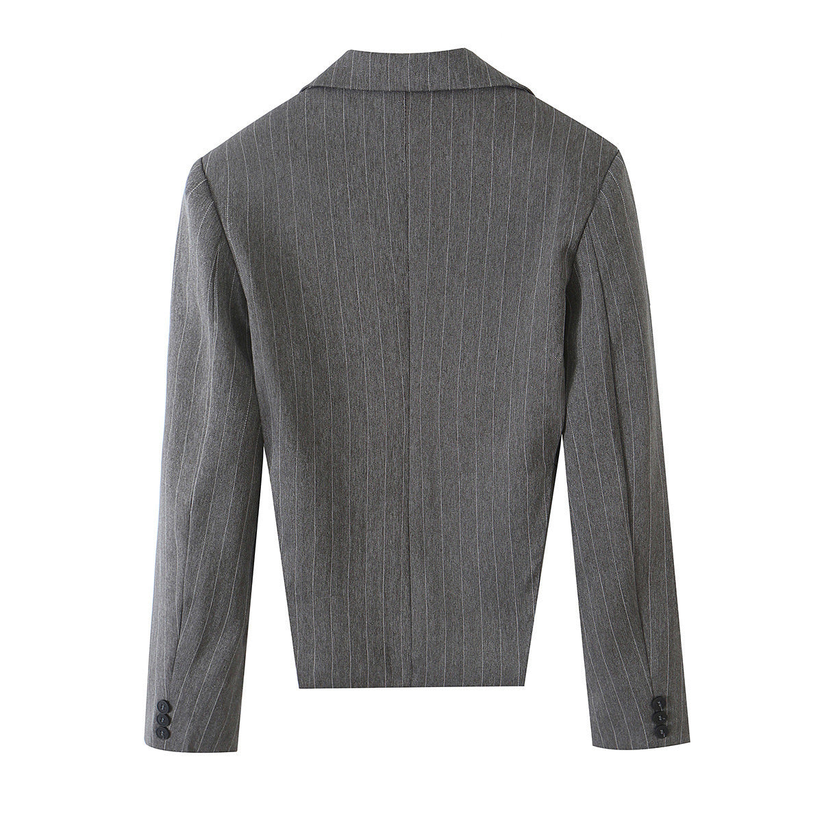 Women's Short Cut Pinstripe Blazer with Side Cut-Outs and Lacing Detail Chichicherry