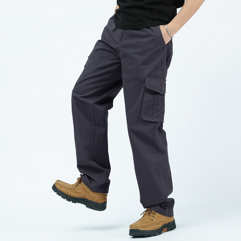 Men's utilitarian cargo pants with straight cut and multi-pockets Chichicherry