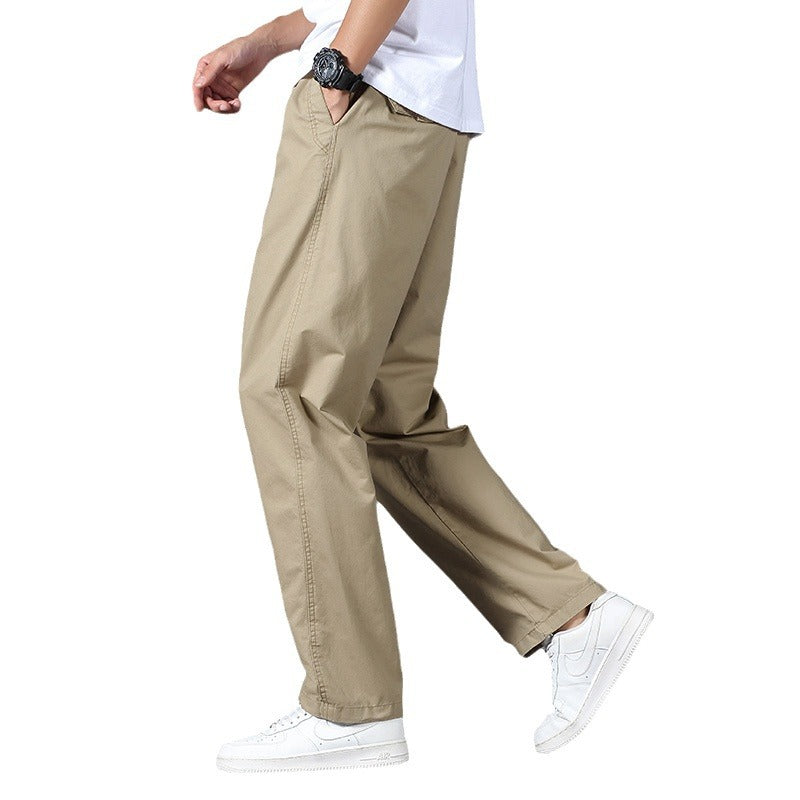 Men's Casual Relaxed-Fit Chino Pants made of Cotton Blend with Elastic Waistband Chichicherry