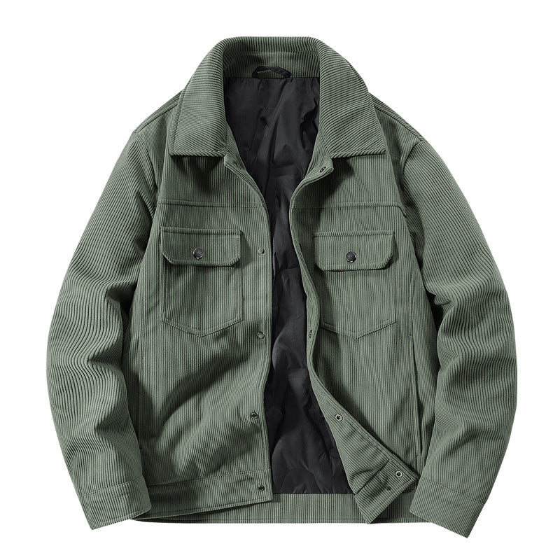 Men's cord jacket with quilted lining, two chest pockets and snap button closure Chichicherry