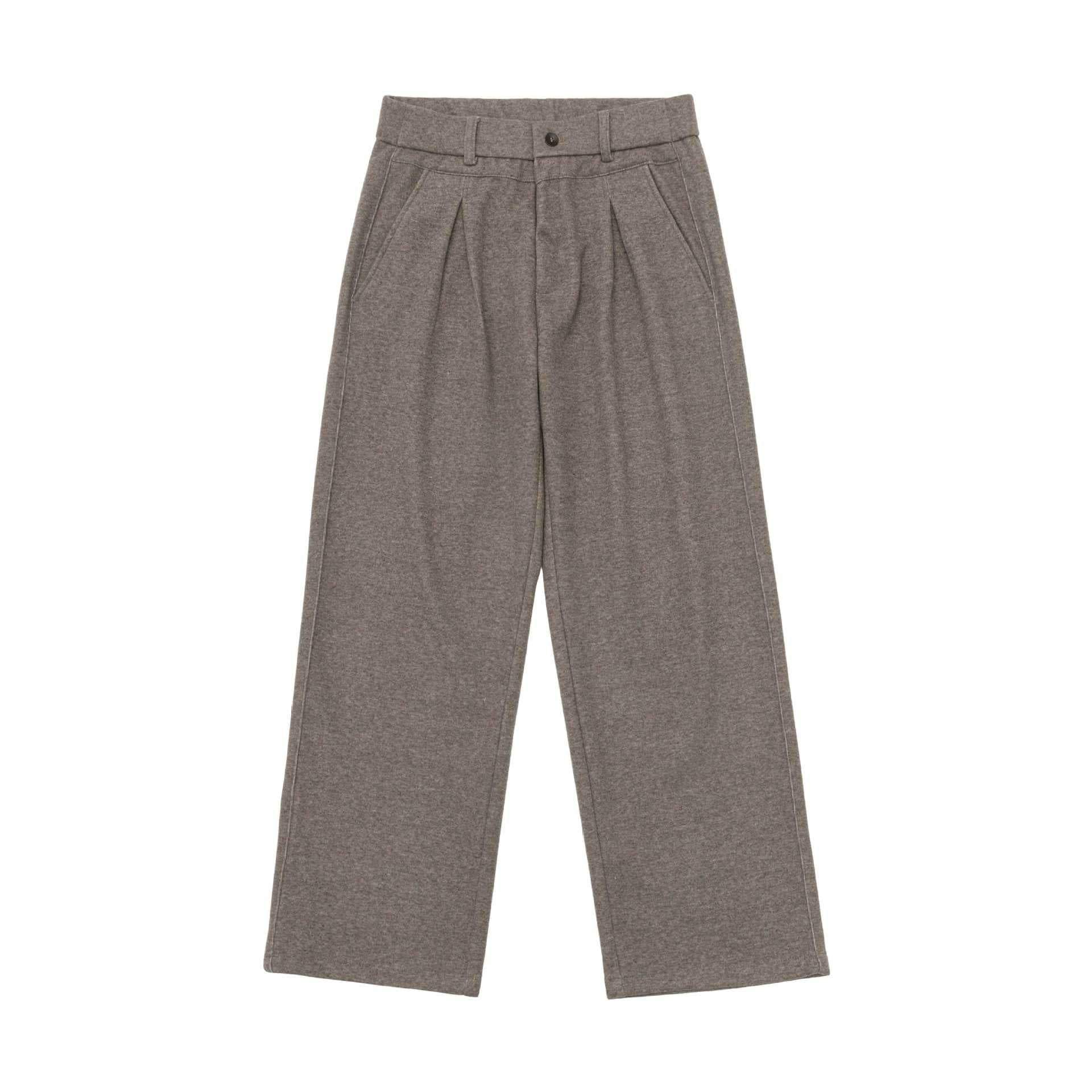 Women's high-waisted wide jersey pants with pleats and side pockets Chichicherry
