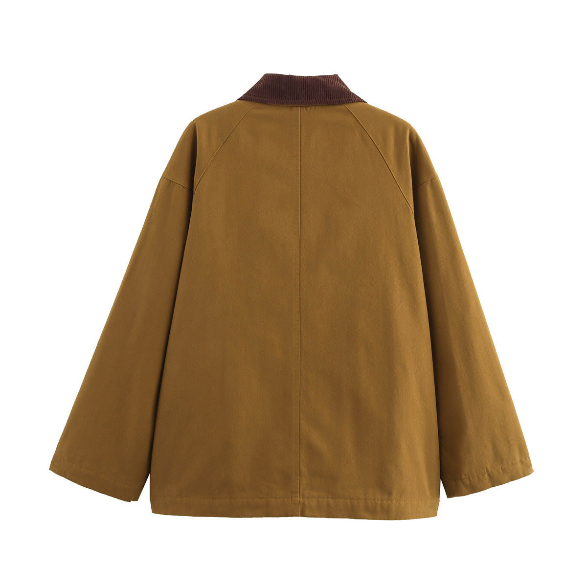 Women Boxy Field Jacket with Cord Collar, Toggle Closures and Large Flap Pockets Chichicherry
