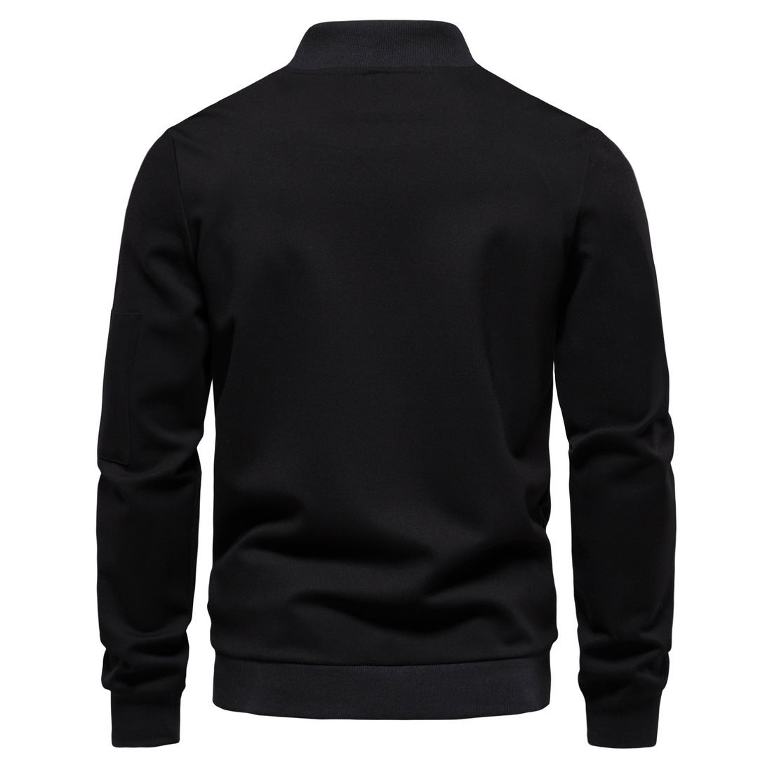 Men's Slim Bomber Jacket with Full Zip, Arm Pocket and Ribbed Cuffs Chichicherry