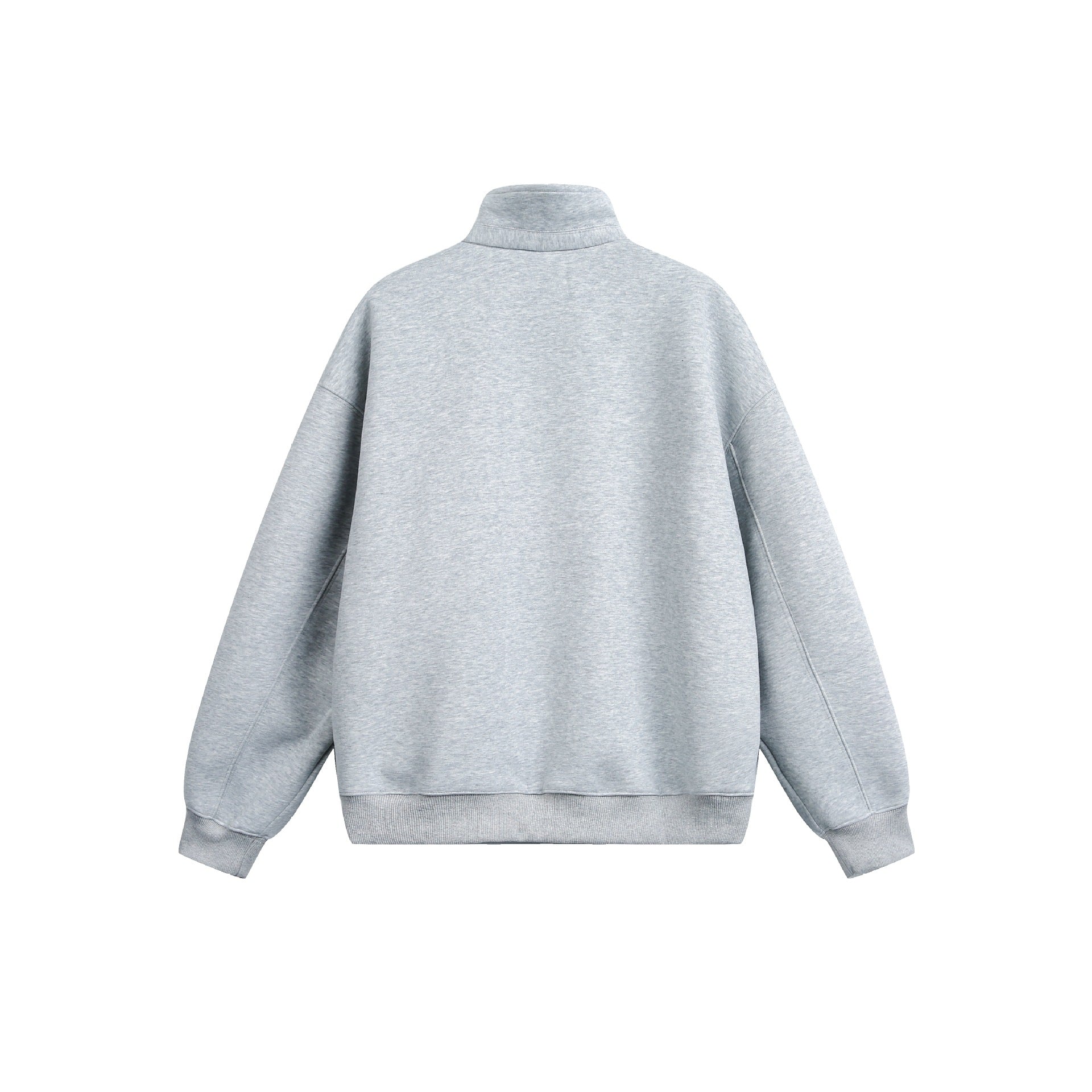 Women Oversize Sweatshirt with Half Zip and Stand-Up Collar Chichicherry