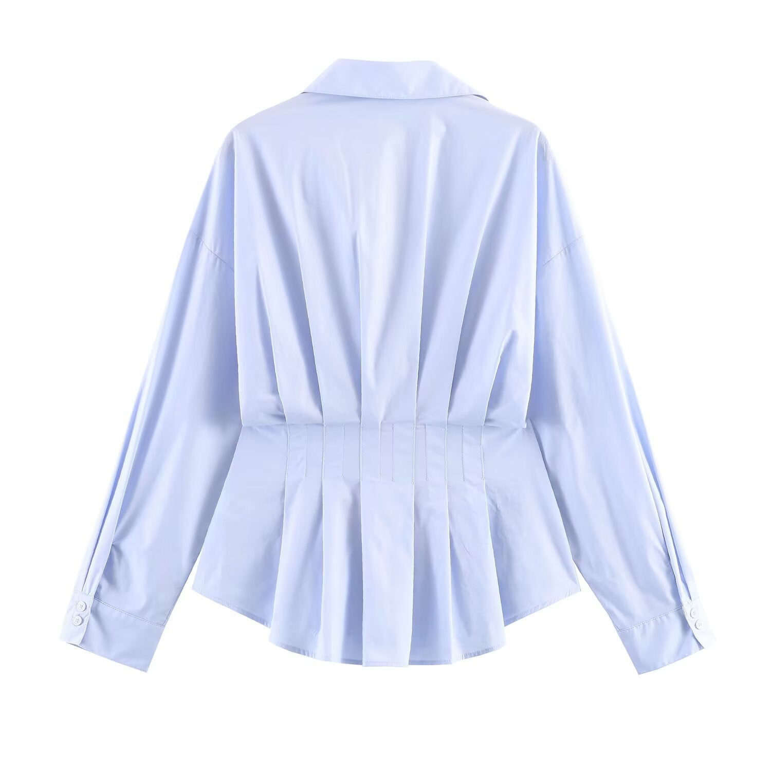 Women's tailored pleated blouse with peplum Chichicherry