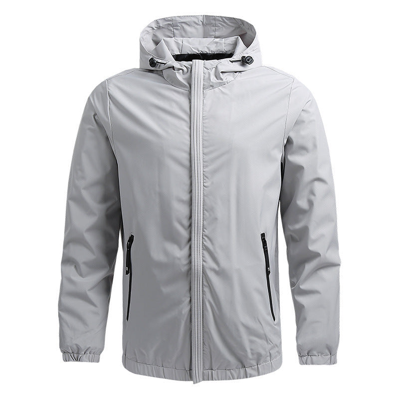 Men's lightweight water-repellent hoodie jacket with elastic cuffs and concealed zipper Chichicherry