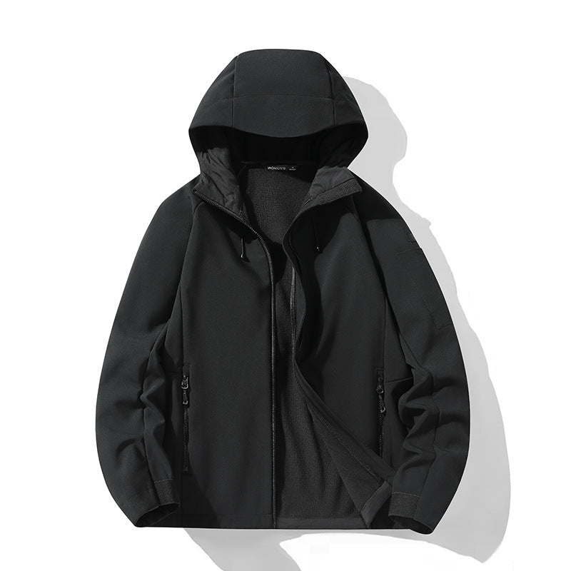 Women's softshell jacket with hood and fleece lining, windproof water-repellent Chichicherry