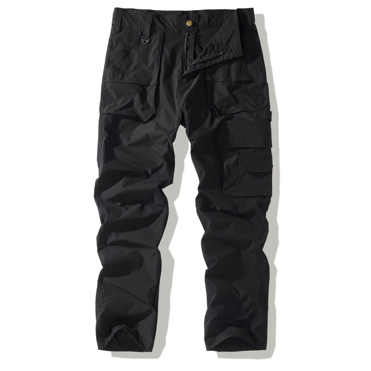Men's Robust Cargo Pants with Flap Pockets, Knee Inserts, and Straight Cut Chichicherry