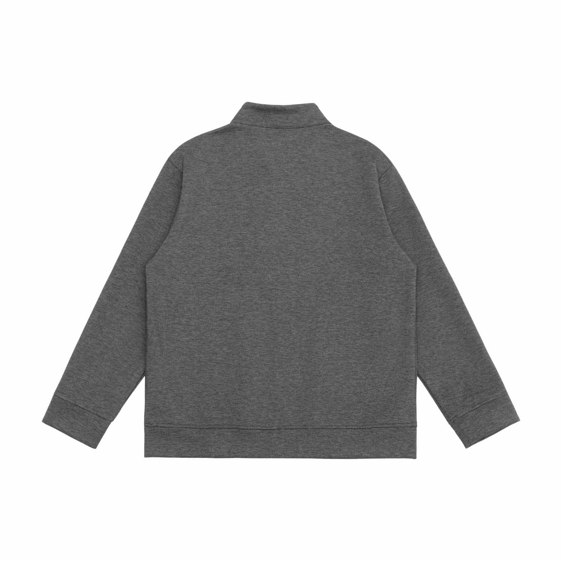 Men's sweatshirt jacket with stand-up collar, continuous zipper, and contrast sleeve inserts Chichicherry