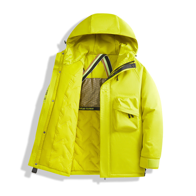 Men's Technical Utility Parka with Hood, multifunctional Front Pockets and Thermal Lining Chichicherry