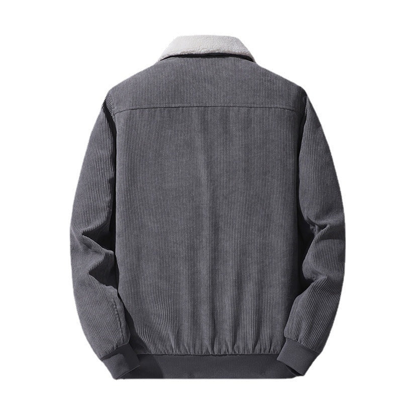 Men's cord jacket with sherpa collar, padded lining and zipper Chichicherry