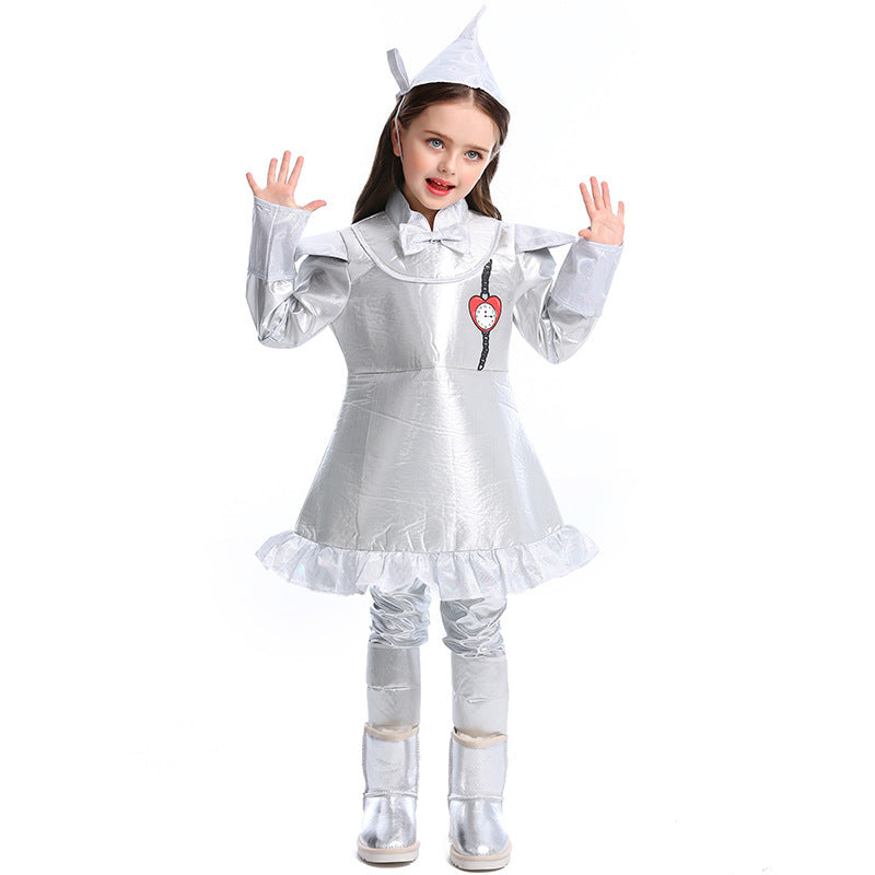 Girl costume as Silver Lumberjack with detailed accessories Chichicherry