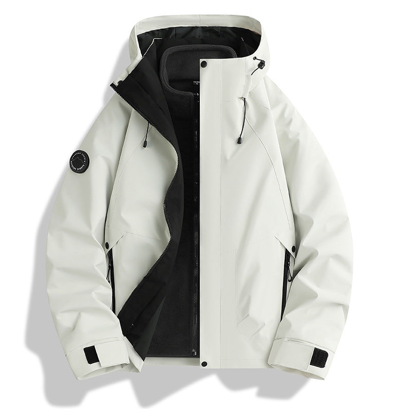 Men's waterproof softshell jacket with hood and fleece lining Chichicherry