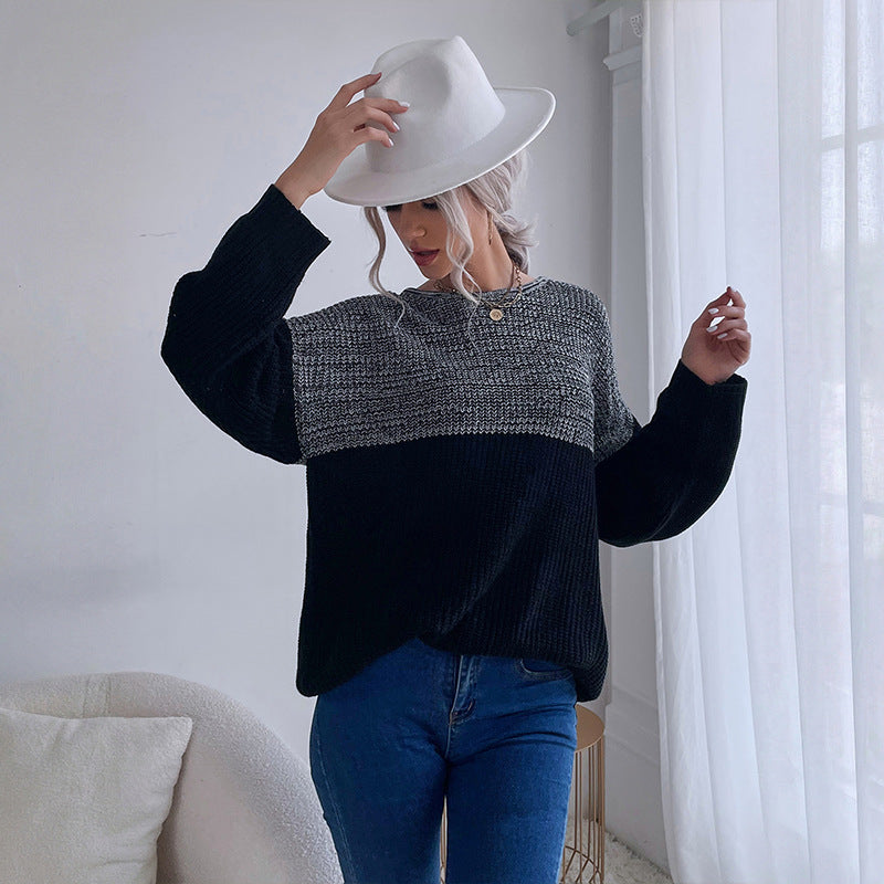 Women's Oversized Wool Blend Sweater with Off-the-Shoulder Neckline, Textured Knit and Casual Tunic Silhouette