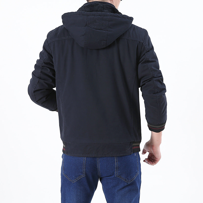 Men's Lightweight Utility Bomber Jacket with Teddy lining and Hood Chichicherry