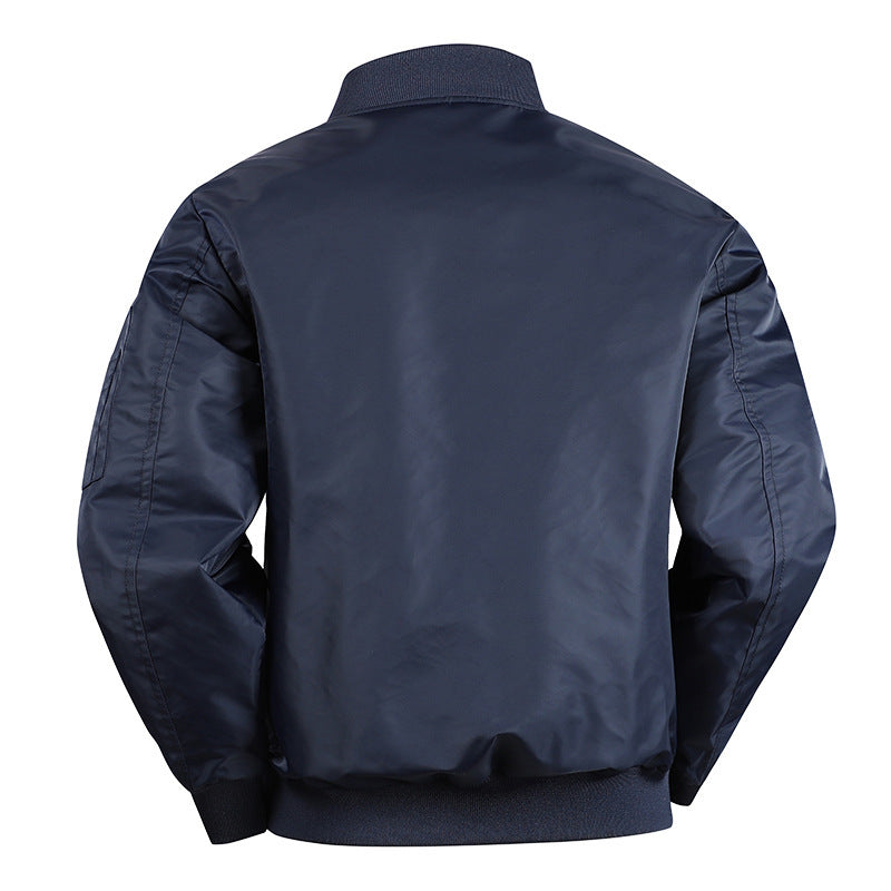 Men's Lightweight Flight Bomber Jacket with Water-Repellent Shell and Contrast Lining Chichicherry