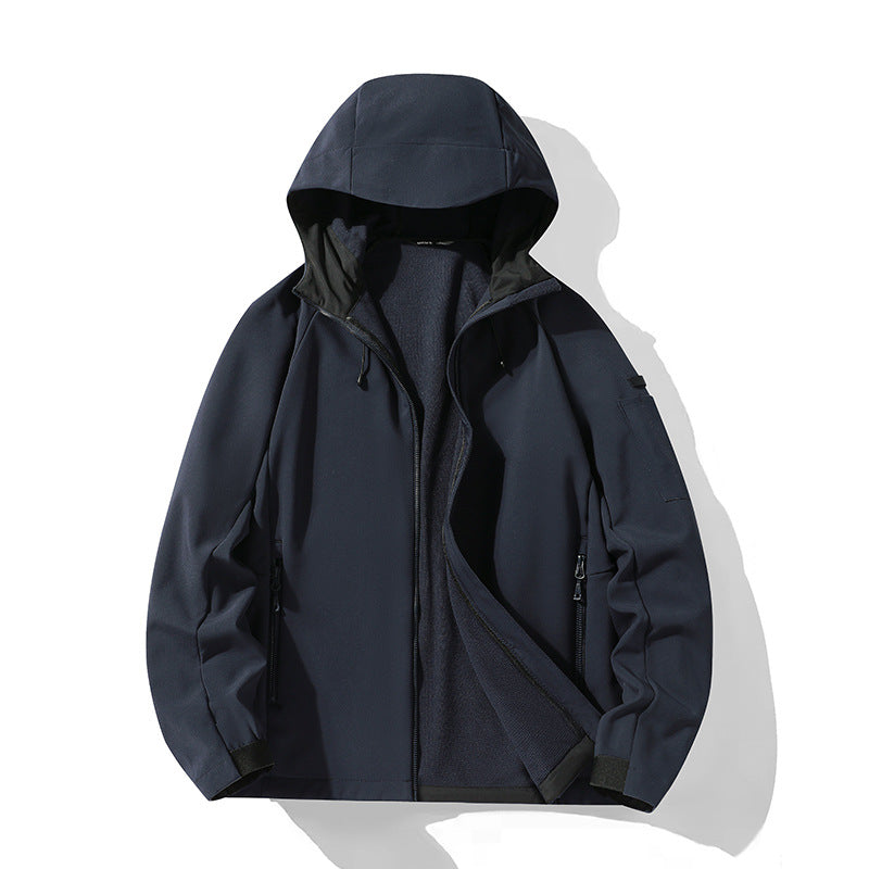 Women's softshell jacket with hood and fleece lining, windproof water-repellent Chichicherry