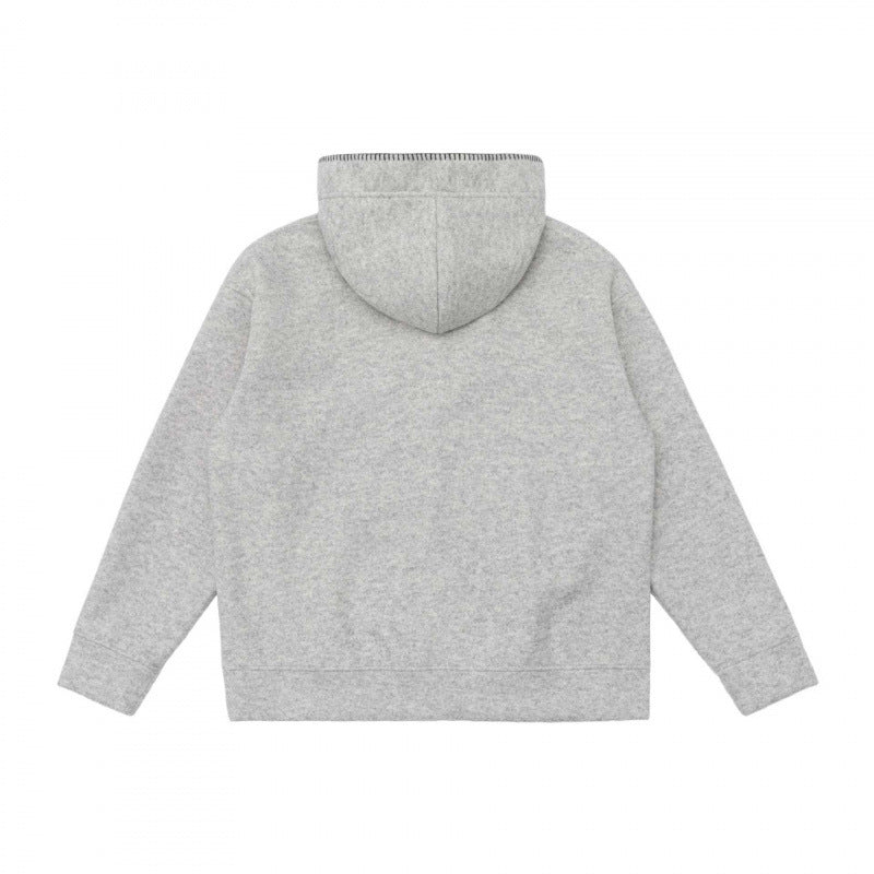 Unisex Oversize Hoodie made of melanged fleece blend with Henley button placket and kangaroo pocket Chichicherry