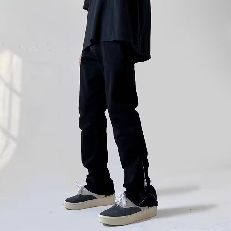 Herren Slim-Fit Zip-Ankle-Hose mit seitlichem Reißverschluss-Detail Chichicherry