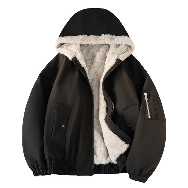 Men's hooded bomber jacket with teddy lining, water-repellent outer shell and utility pockets Chichicherry