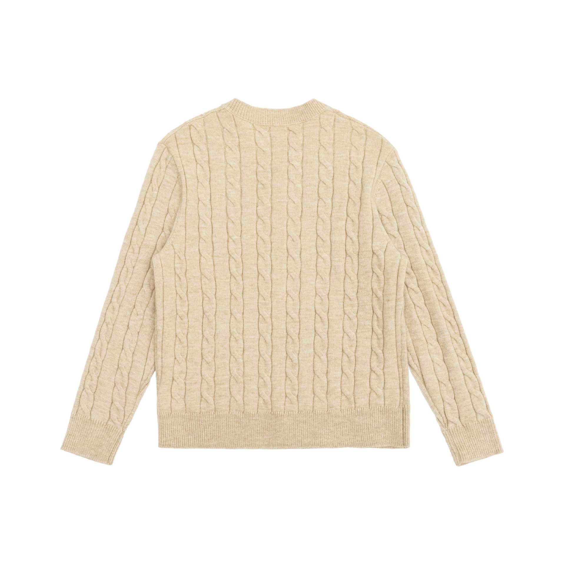 Women's knit cardigan with cable pattern and round neckline Chichicherry
