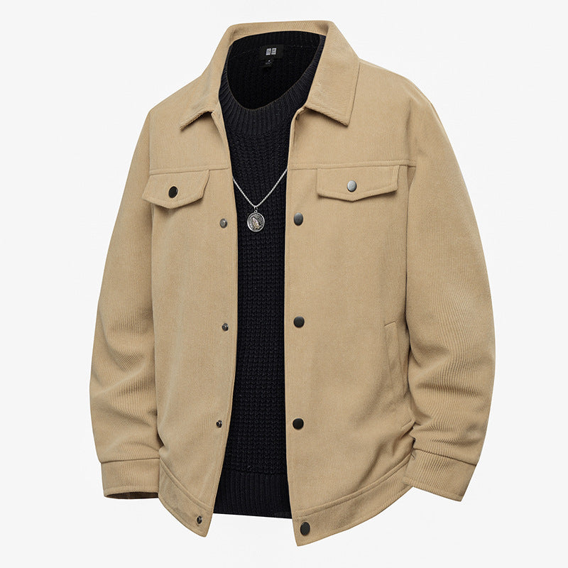 Men's trucker jacket in suede look with snap button closure and chest pockets Chichicherry