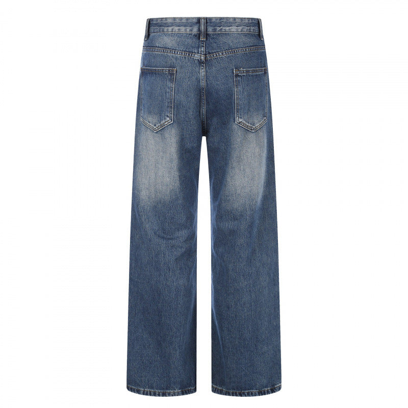 Women High-waist jeans with wide leg and vintage wash Chichicherry