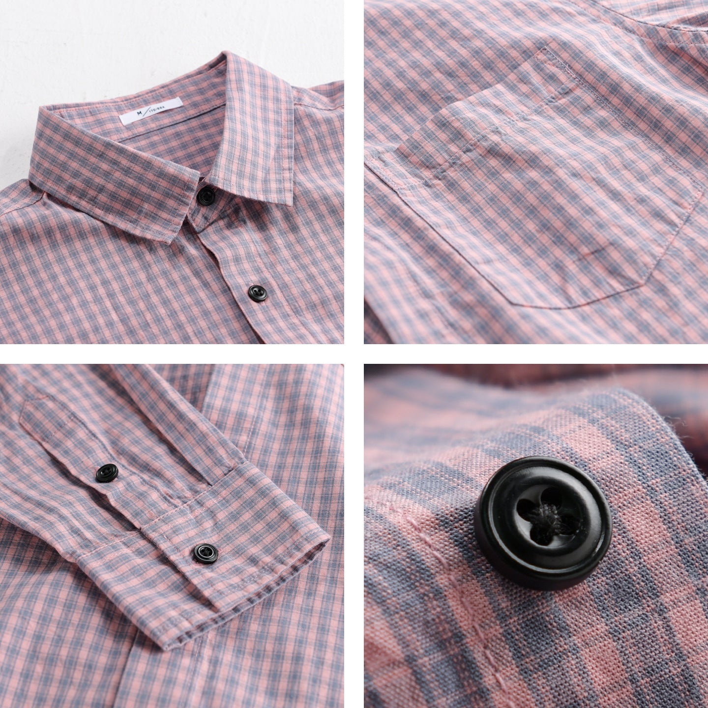 Men's Micro-Check Cotton Shirt in Casual Layering Style with Chest Pocket Chichicherry