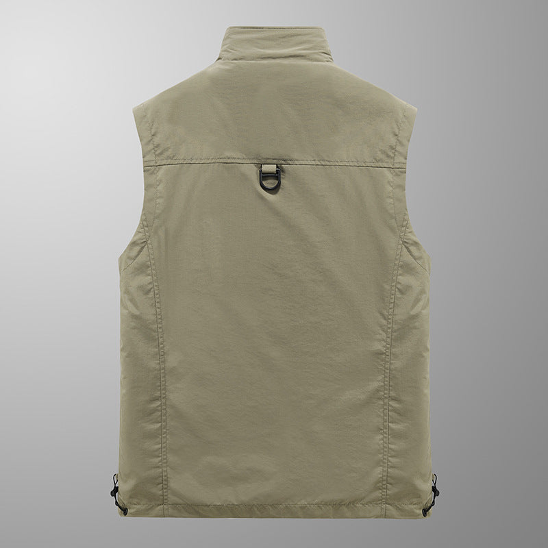 Men's Multifunctional Outdoor Utility Vest with fleece-lined thermal lining and multiple pockets Chichicherry