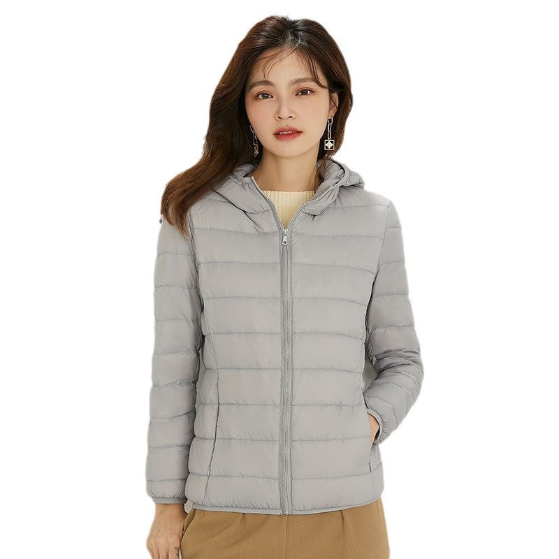 Women's Ultra-light Quilted Hooded Jacket with Ultra-flat Thermal Wadding Chichicherry