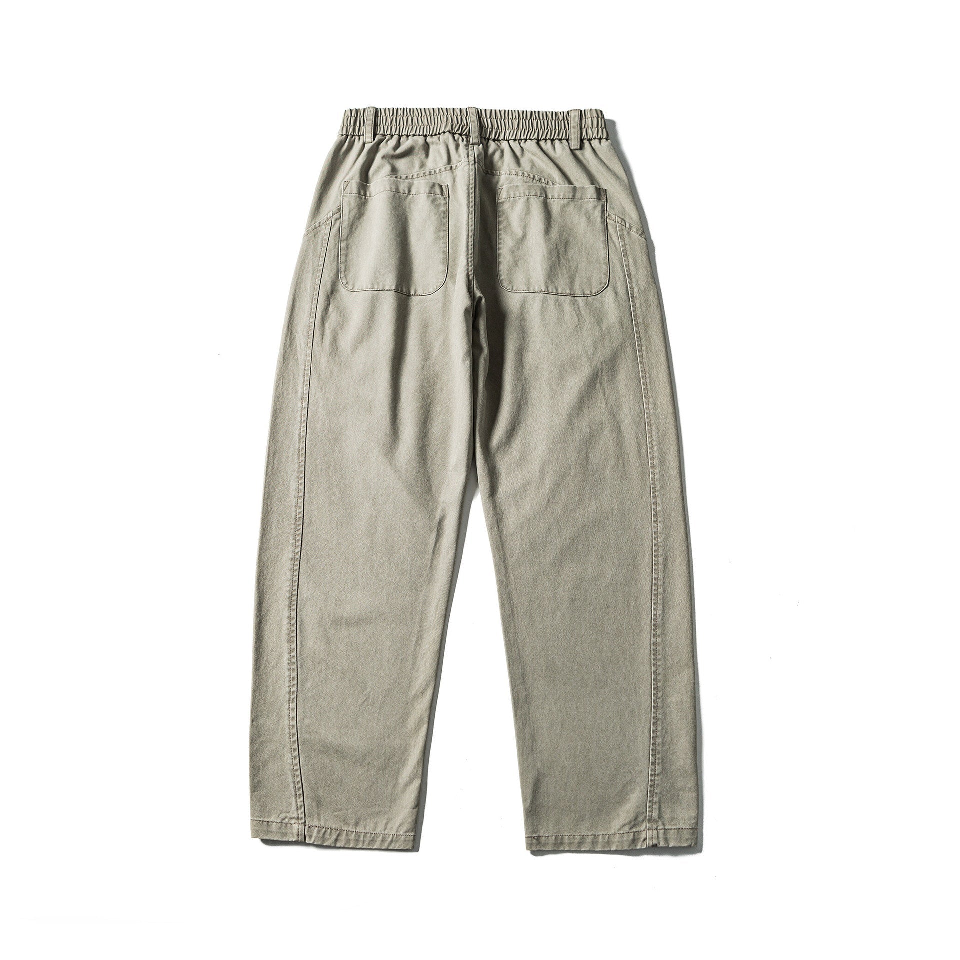 Women's High-Waist Relaxed-Fit Utility Pants with Seam Panels and Elastic Waistband Chichicherry