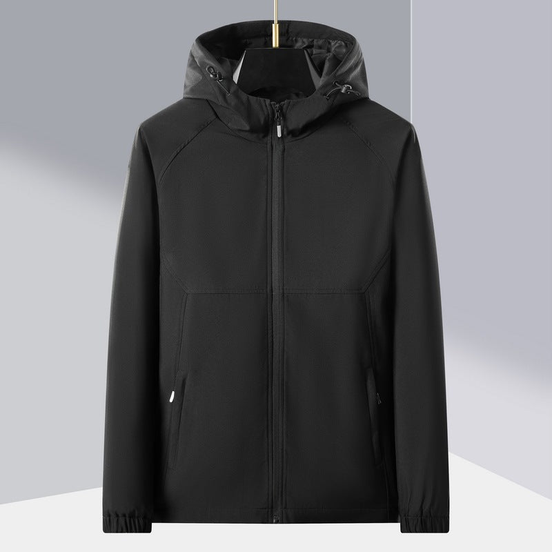 Men's lightweight softshell outdoor jacket with ergonomic hood and diagonal chest zip Chichicherry