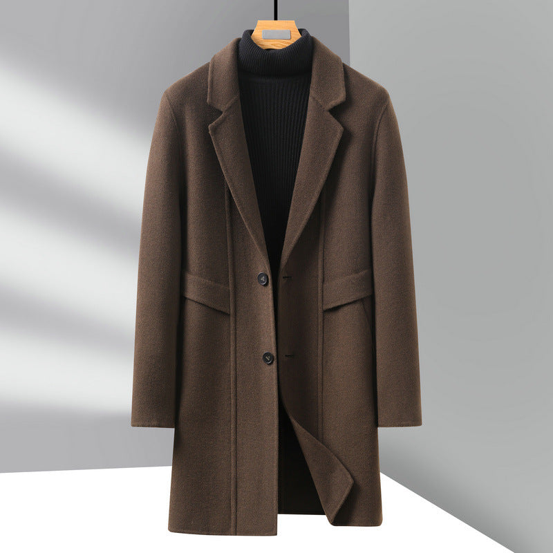 Men's wool coat with lapel collar and straight cut Chichicherry
