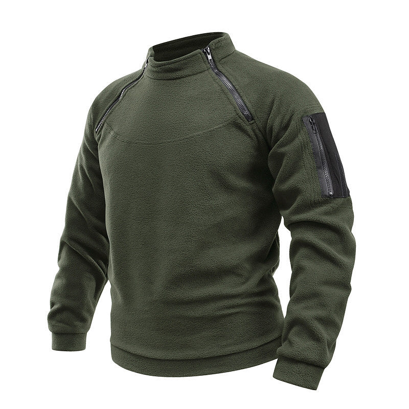 Men's thermal functional pullover in tactical style with arm zipper pocket Chichicherry