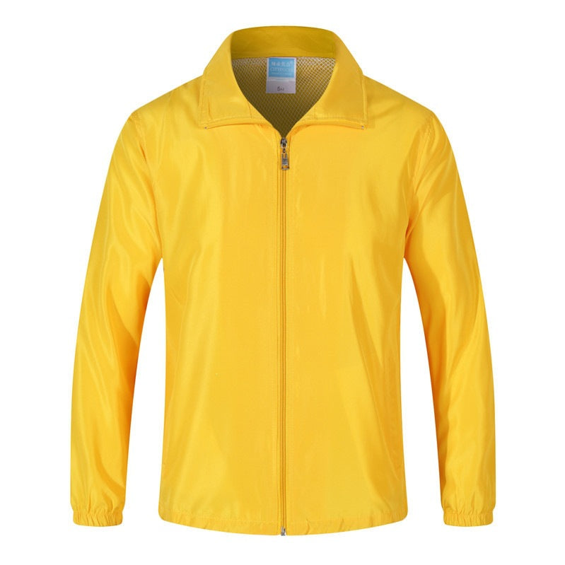 Men's Lightweight Windbreaker with Mesh Lining, Stand Collar & Elastic Hem Chichicherry