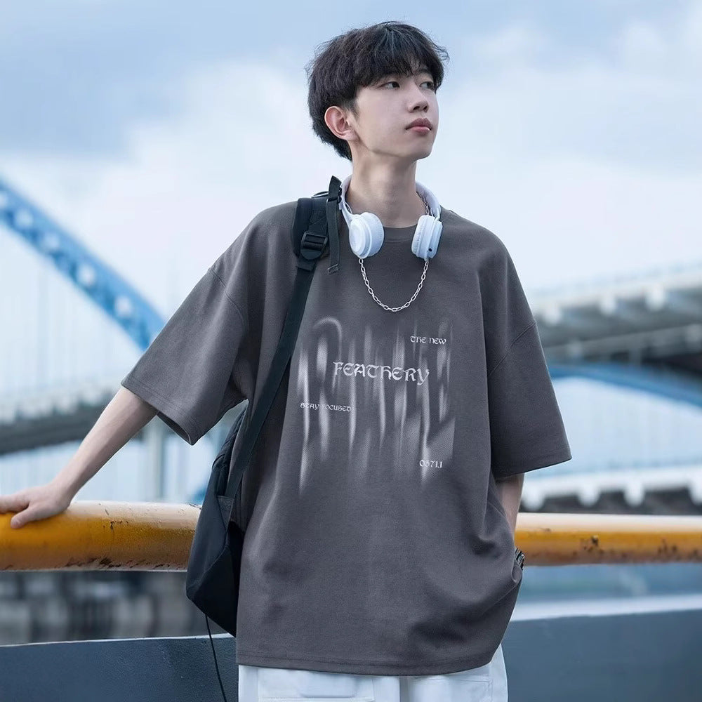 Men's Oversized T-Shirt with Creative Print Chichicherry