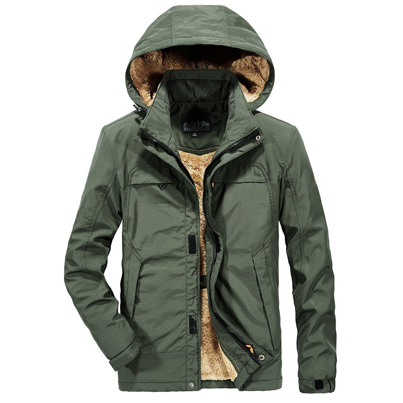 Men water-repellent winter parka with hood and luxurious faux fur lining Chichicherry