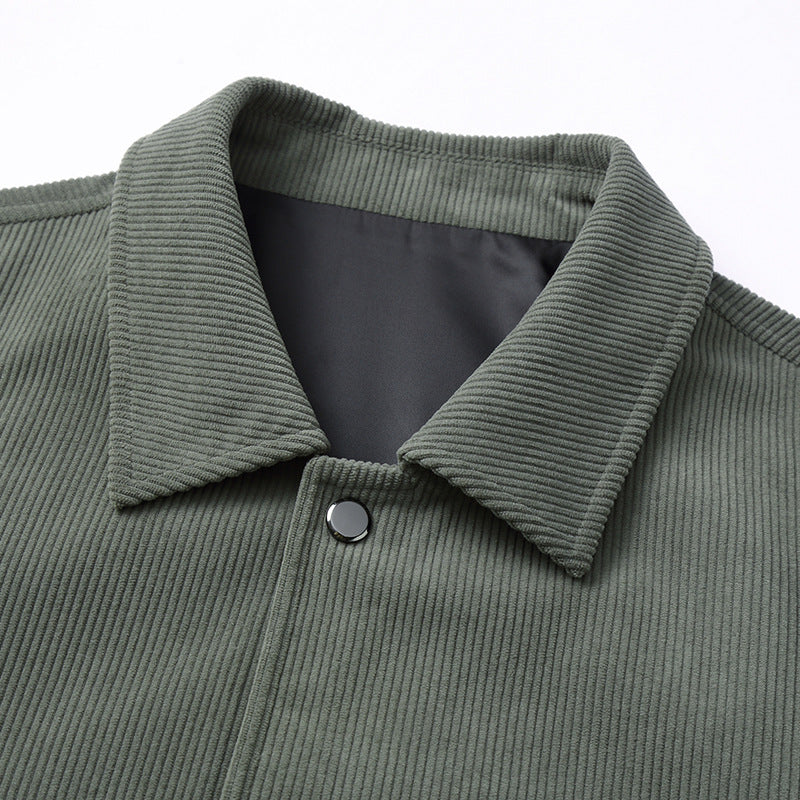 Men's cord jacket with utility pockets and snap button closure Chichicherry