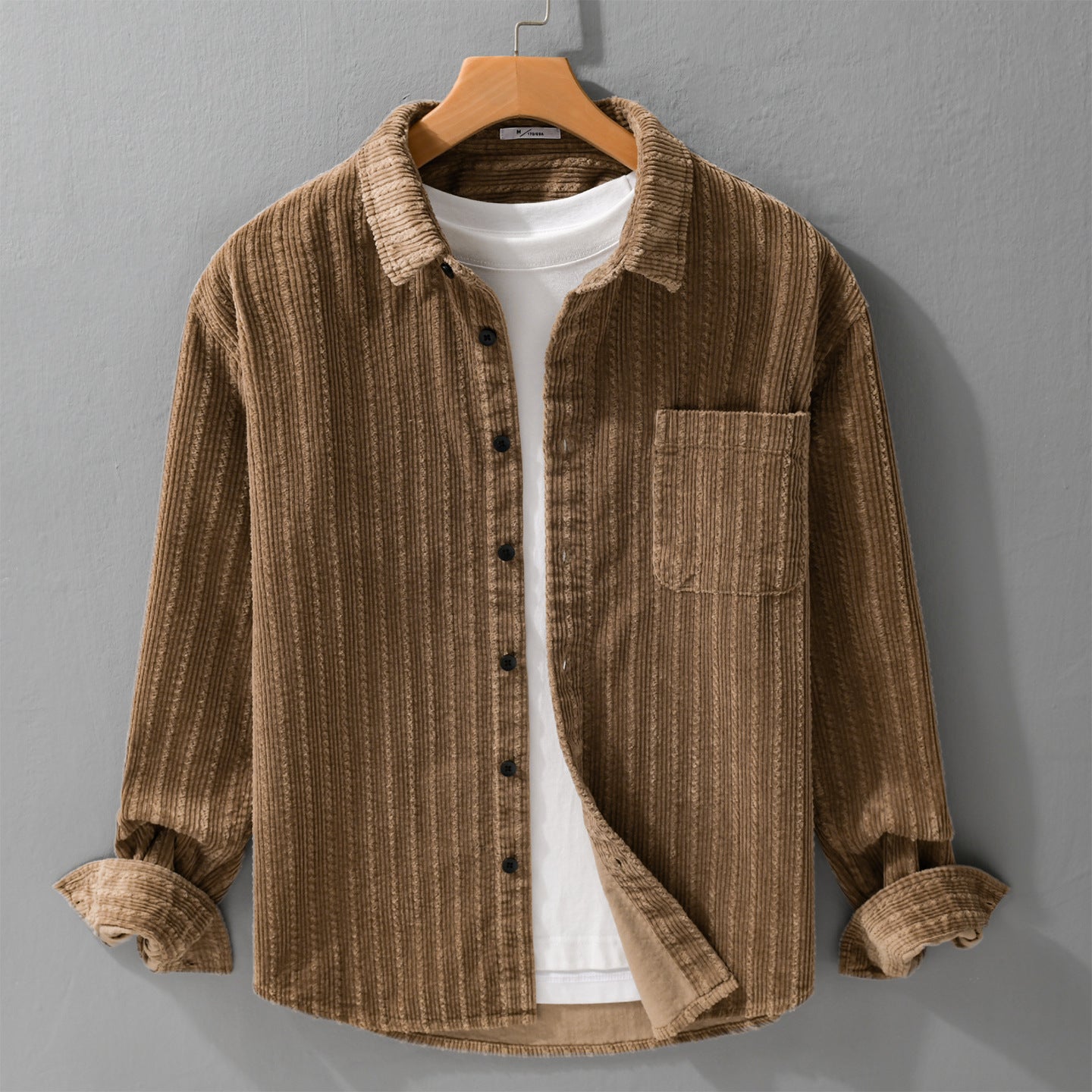 Men's Cord Overshirt with distinctive ribbed structure and chest pocket Chichicherry