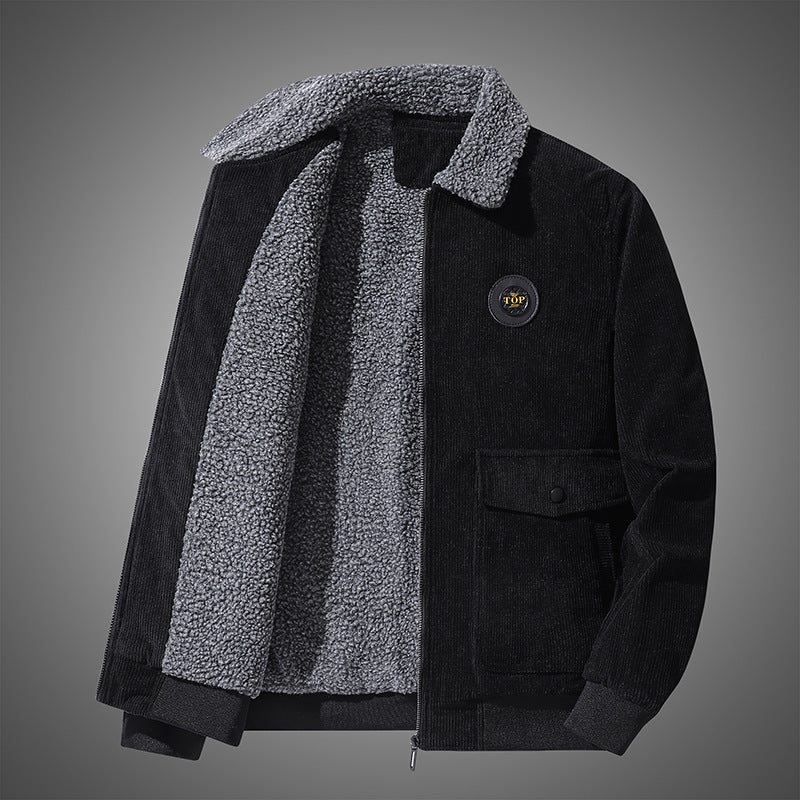 Men's cord jacket with teddy lining, Sherpa interior and patch pockets Chichicherry