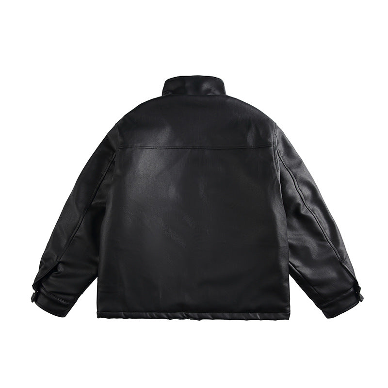 Men's Boxy-padded Utility blazer with high stand-up collar and patch pockets Chichicherry