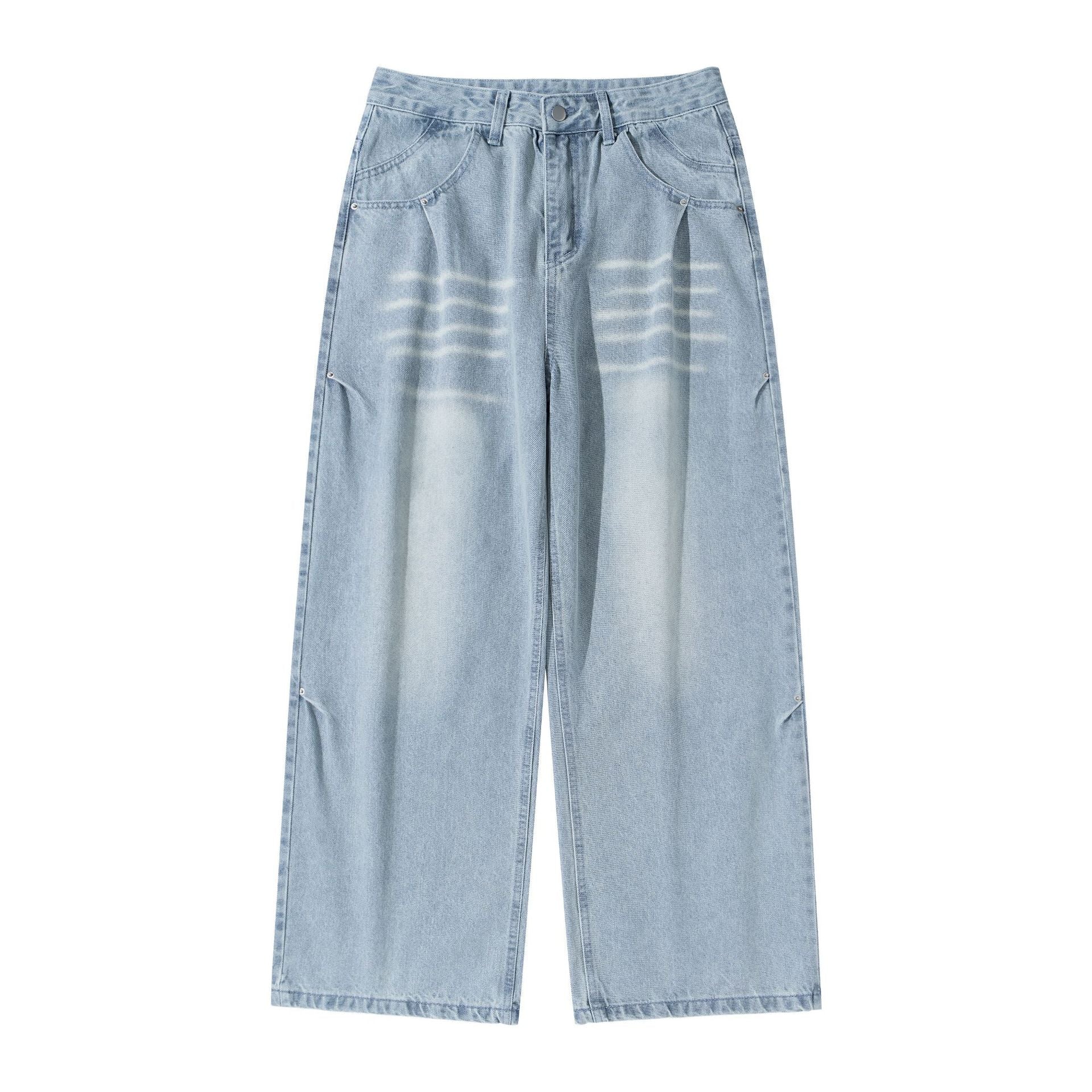 Women's high-waisted wide cropped jeans with pleats and utility pockets Chichicherry